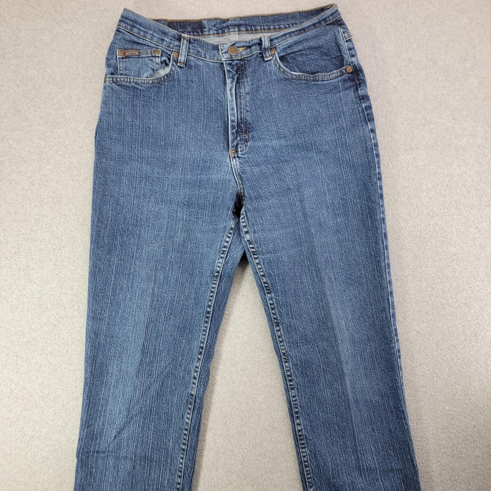 Riders Jeans Womens 14 Blue Relaxed Fit Straight Leg Mid Rise Medium Wash Denim
